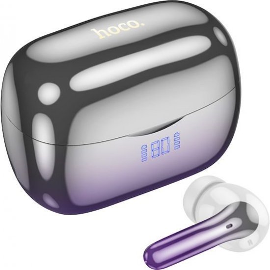 Hoco EQ16 Shine In-ear Bluetooth Handsfree Ακουστικά με Θήκη Φόρτισης Purple Glaze