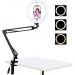 Puluz LED Ring Light PKT3090B Ring Light 26cm με Επιτραπέζια Βάση Στήριξης και Βάση για Κινητό